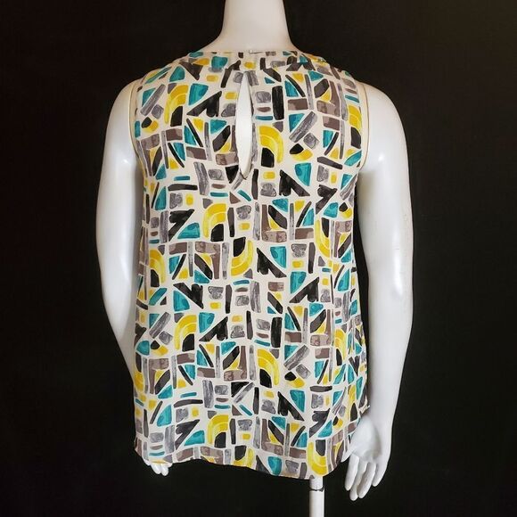 Zara Basic White, Gray, Teal, & Yellow Tank Top (XS) - Picture 4 of 5